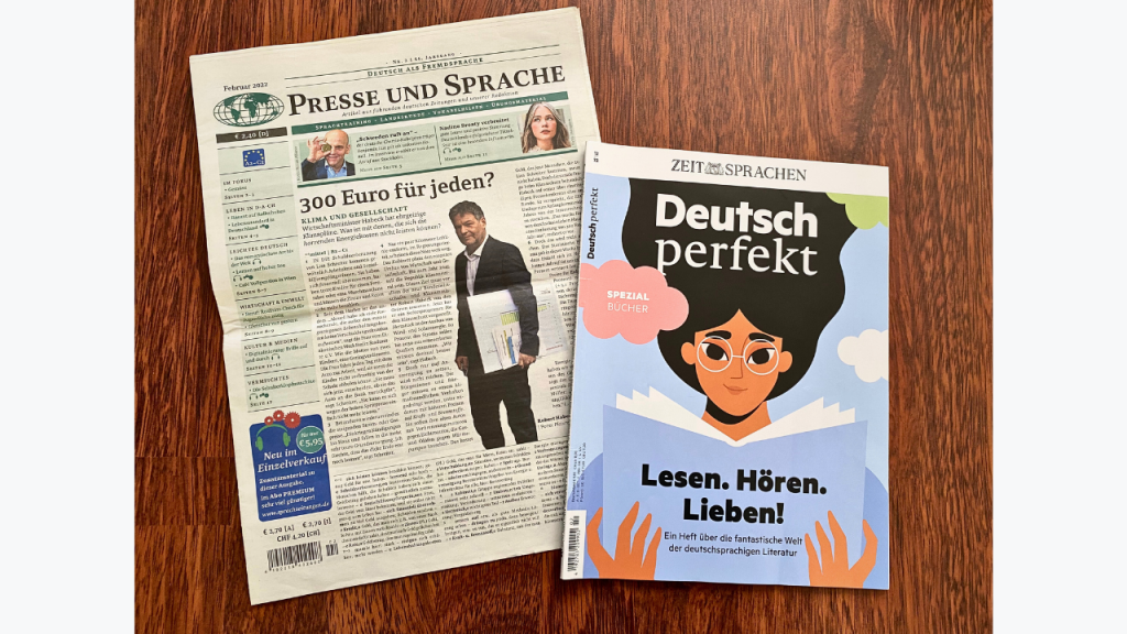 German learning magazines - size comparison
